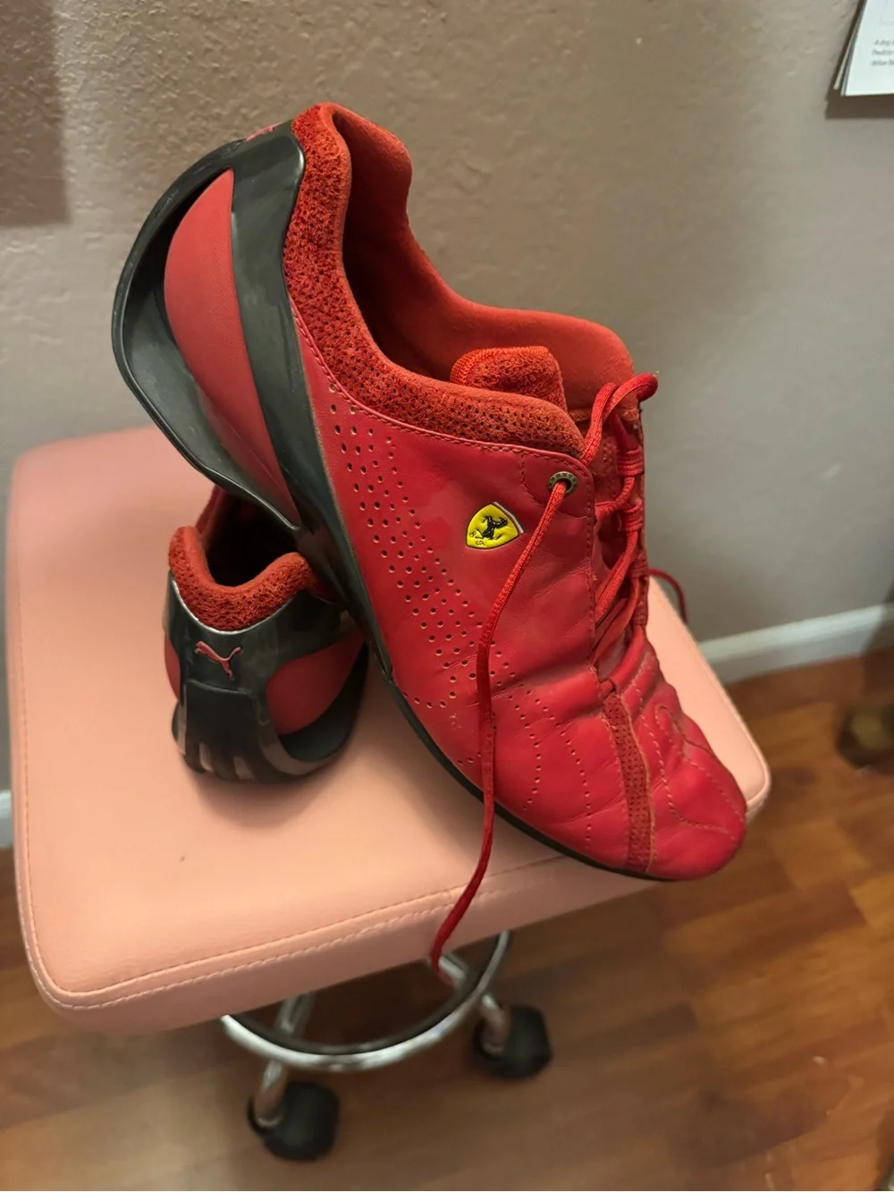Puma Red Ferrari Crest Driving Sneakers